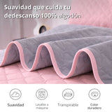 Colcha Doble Faz Gris y Rosada 160x220cm para Colchón Sencillo 100 X 190 Cm Sin Acolchado Sin Relleno Fondo Entero