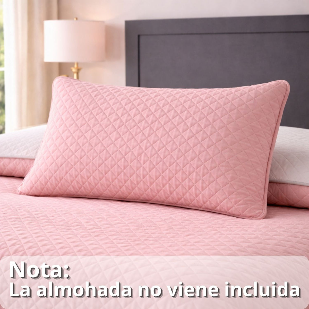 Colcha Doble Faz Gris y Rosada 160x220cm para Colchón Sencillo 100 X 190 Cm Sin Acolchado Sin Relleno Fondo Entero