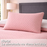 Colcha Doble Faz Gris y Rosada 180x220cm para Colchón Semidoble 120 X 190 Cm Sin Acolchado Sin Relleno Fondo Entero