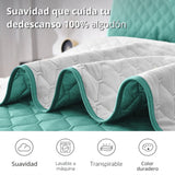 Colcha Doble Faz Gris y Verde 160x220cm para Colchón Sencillo 100 X 190 Cm Sin Acolchado Sin Relleno Fondo Entero
