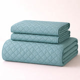 Colcha Doble Faz Gris y Verde 200x220cm para Colchón Doble 140 X 190 Cm Sin Acolchado Sin Relleno Fondo Entero