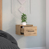 Mesa de Noche Flotante Boa Macadamia 35x25cm con Un Cajón - Mesas de Noche | Bylmo