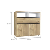 Cómoda Sleep Duna y Blanco 100x96cm de Tres Hileras con Un Cajón - CAJONERAS Y COMODAS | Bylmo