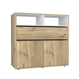 Cómoda Sleep Duna y Blanco 100x96cm de Tres Hileras con Un Cajón - CAJONERAS Y COMODAS | Bylmo