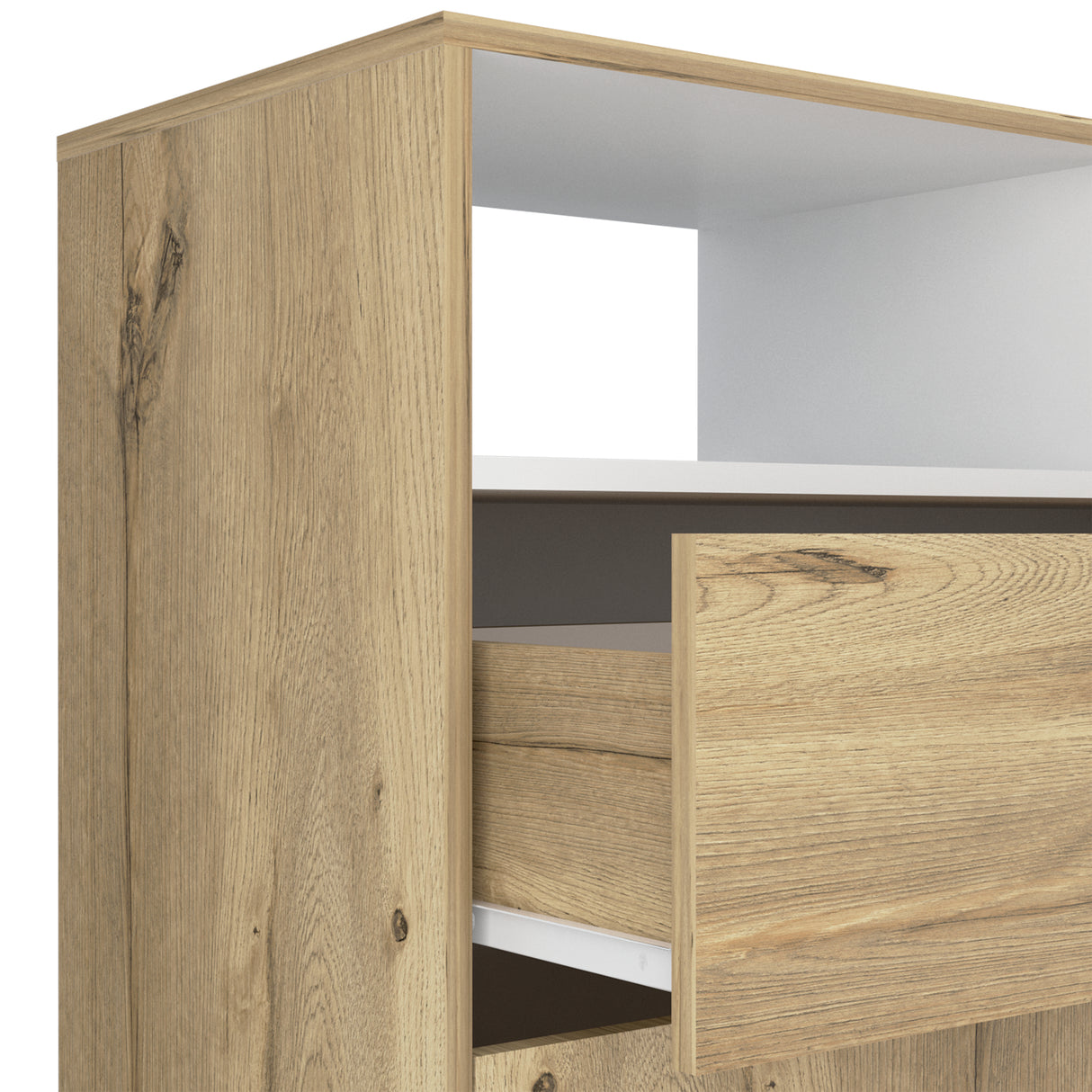 Cómoda Sleep Duna y Blanco 100x96cm de Tres Hileras con Un Cajón - CAJONERAS Y COMODAS | Bylmo