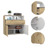 Cómoda Sleep Duna y Blanco 100x96cm de Tres Hileras con Un Cajón - CAJONERAS Y COMODAS | Bylmo