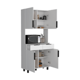 Alacena Oshawa 90 x 197 Blanco 4 Puertas y Espacio Microondas - Alacenas y Muebles Microondas | Bylmo