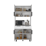 Alacena Oshawa 90 x 197 Blanco 4 Puertas y Espacio Microondas - Alacenas y Muebles Microondas | Bylmo