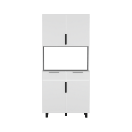 Alacena Oshawa 90 x 197 Blanco 4 Puertas y Espacio Microondas - Alacenas y Muebles Microondas | Bylmo
