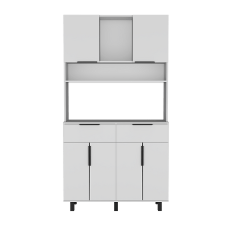 Alacena Oshawa 2m Blanco Diseño moderno fácil armado - Alacenas y Muebles Microondas | Bylmo