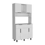 Alacena Oshawa 2m Blanco Diseño moderno fácil armado - Alacenas y Muebles Microondas | Bylmo