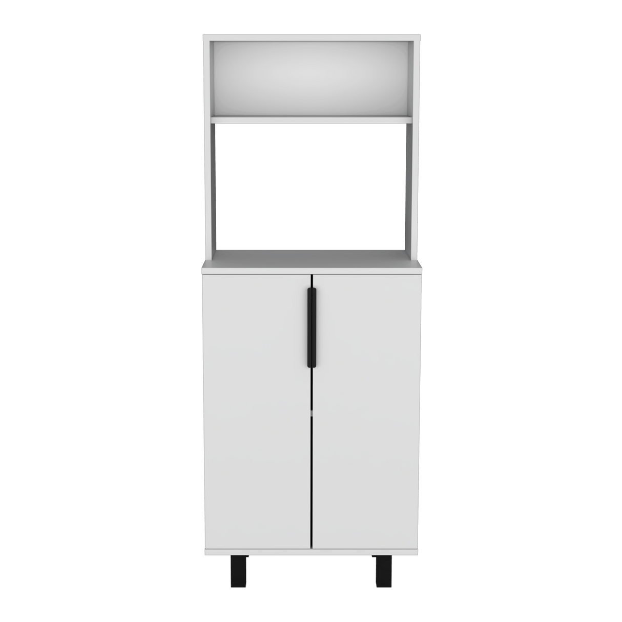 Alacena Oshawa 2 Puertas Blanca con Patas 140cm x 53.2cm - Alacenas y Muebles Microondas | Bylmo