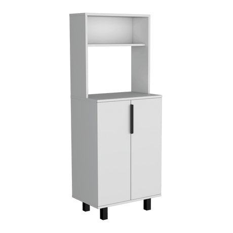 Alacena Oshawa 2 Puertas Blanca con Patas 140cm x 53.2cm - Alacenas y Muebles Microondas | Bylmo