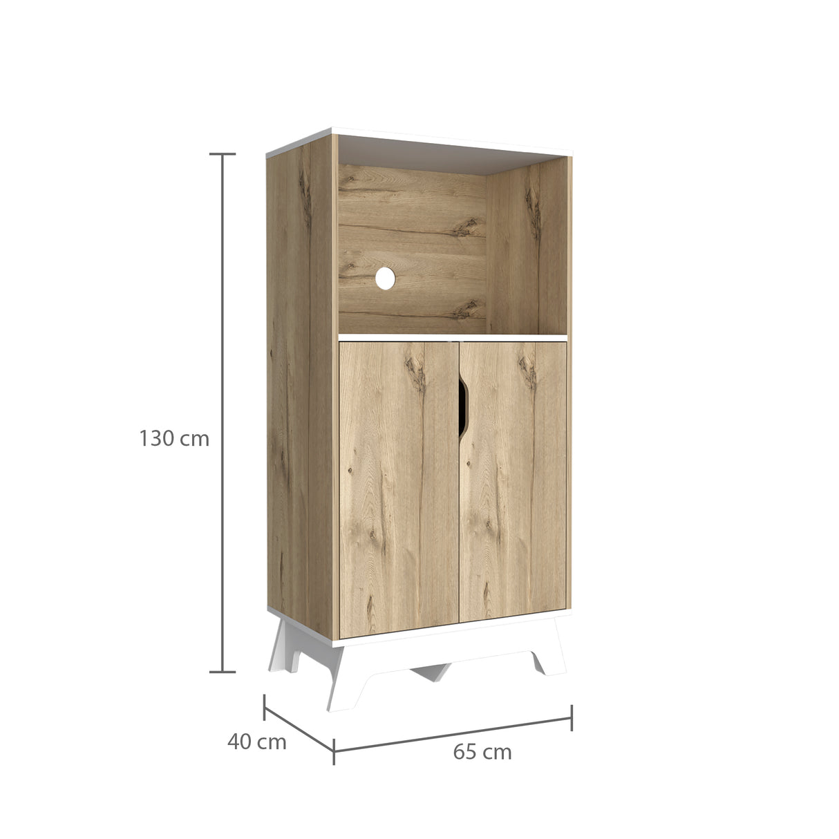 Mueble Microondas Diyue 2 puertas gran capacidad Duna y Blanco moderno 65 x 130cm - Alacenas y Muebles Microondas | Bylmo