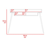 Escritorio Marlow Coñac 124x55x82.7cm MDP Patas Metálicas 5 años Garantía - Escritorios | Bylmo