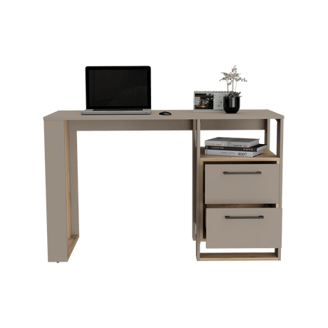 Escritorio Verlot 120x52cm 2 cajones color Taupe cent. de computo - Escritorios | Bylmo