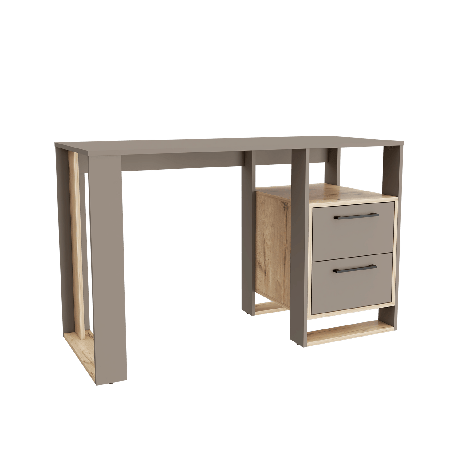 Escritorio Verlot 120x52cm 2 cajones color Taupe cent. de computo - Escritorios | Bylmo