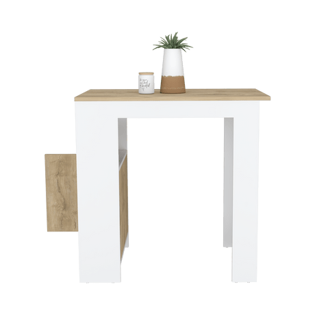 Isla de Cocina Stirling 59x92 Blanco Macadamia Moderna - Barras y Muebles Auxiliares | Bylmo