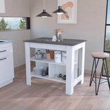 Isla de Cocina Cala 70x103 Blanco Onix Moderno - Barras y Muebles Auxiliares | Bylmo
