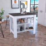 Isla de Cocina Cala 70x103 Blanco Onix Moderno - Barras y Muebles Auxiliares | Bylmo