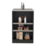 Isla de Cocina Potree Moderno 3 Entrepaños Wengue 59x91.3cm - Barras y Muebles Auxiliares | Bylmo