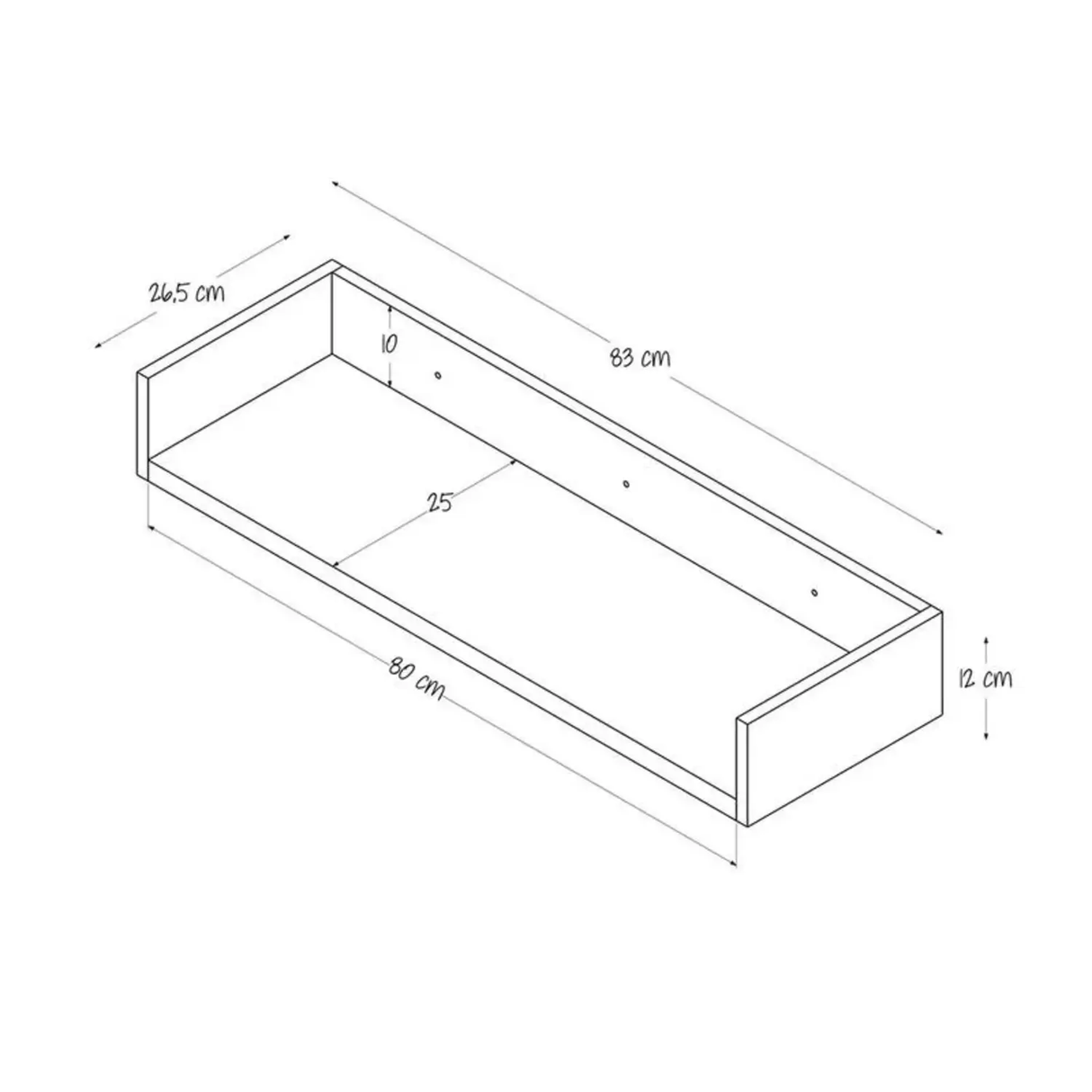 Repisa Beka Versátil 83x26.5 Rovere Flotante - Repisas y Percheros | Bylmo