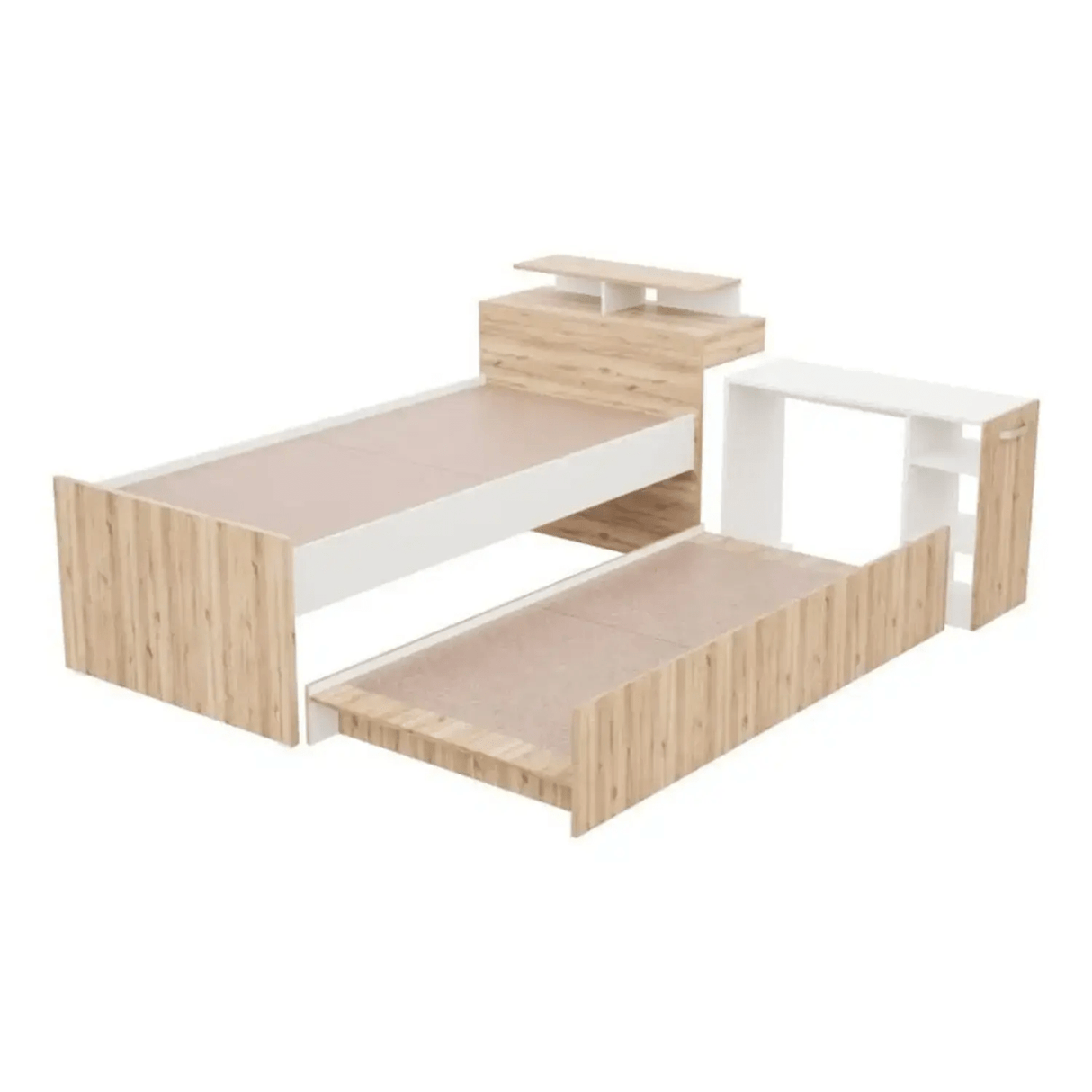 Cama Nido Sencilla 90 cm Duna y Blanco Mltifuncional - Camas y Cabeceros | Bylmo