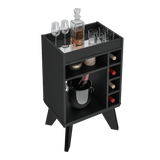 Bar Bajo Stelar Negro Retro 45 cm con Espacio para Botellas - Bares | Bylmo