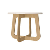 Mesa de Centro Jasmin 59x59 cm Blanco y Roble Moderna - Mesas de Centro | Bylmo