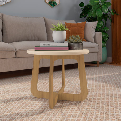 Mesa de Centro Jasmin 59x59 cm Blanco y Roble Moderna - Mesas de Centro | Bylmo