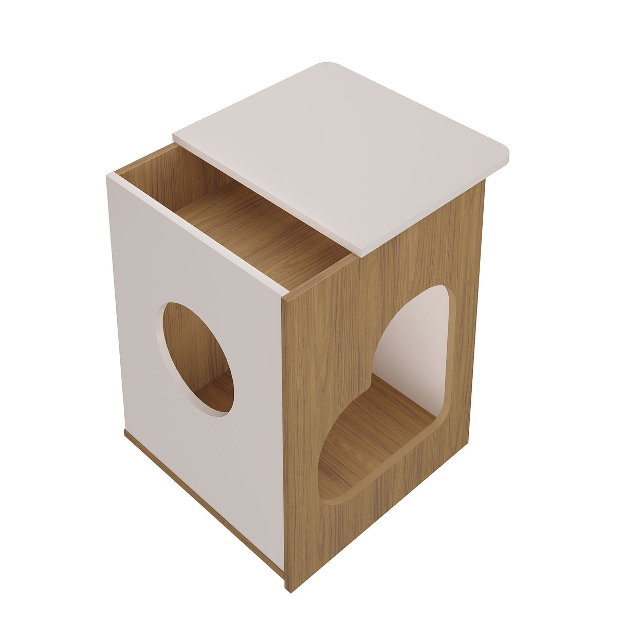 Mesa Auxiliar Petsgrove 2 En 1 Roble Y Blanco - Muebles para Mascotas | Bylmo