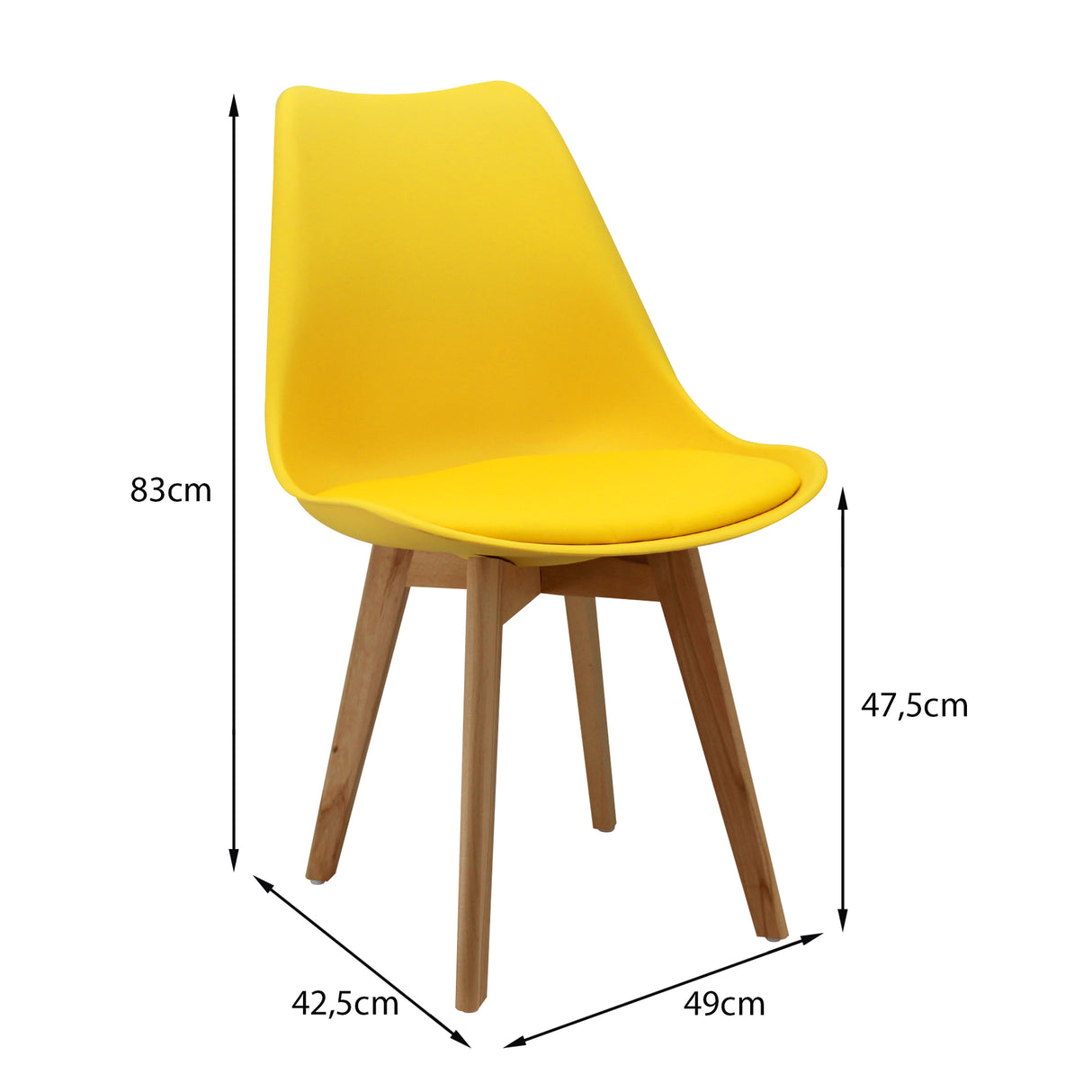 Silla Comedor Joly Amarillo Eco Cuero Moderna Nórdica - Sillas y Butacos | Bylmo