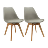 Kit x 2 Sillas Comedor Joly Gris Elegante y Moderno 49 cm - Sillas y Butacos | Bylmo