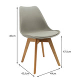 Kit x 2 Sillas Comedor Joly Gris Elegante y Moderno 49 cm - Sillas y Butacos | Bylmo
