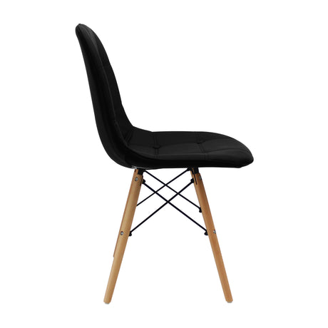 Silla de Comedor DKR Botones Negro Elegante 44 cm - Sillas y Butacos | Bylmo