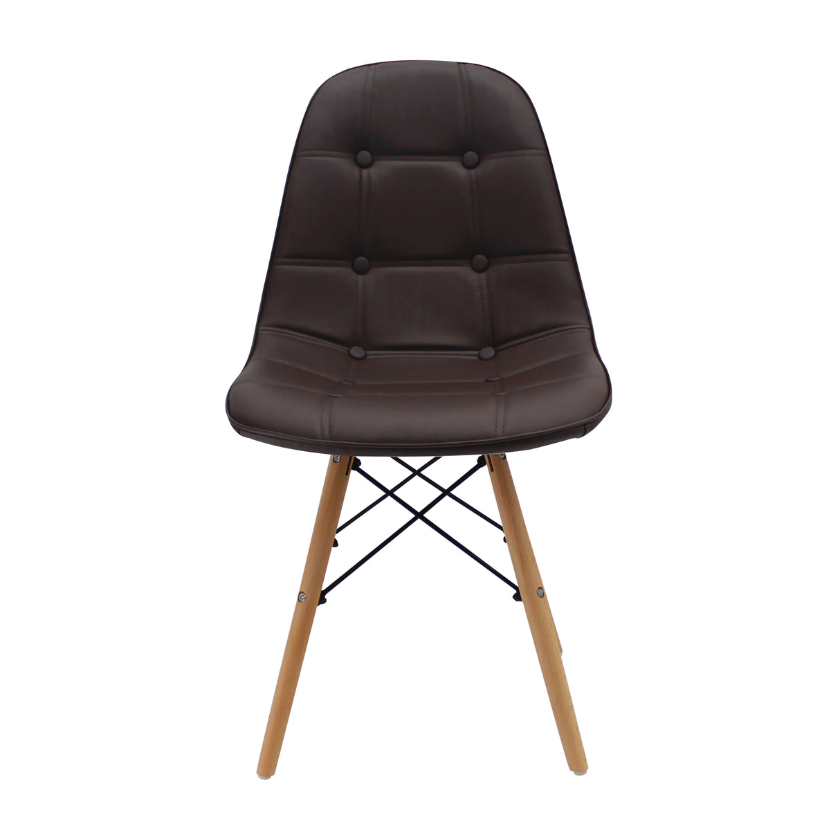 Silla de Comedor DKR Botones Elegancia 44 cm Café - Sillas y Butacos | Bylmo