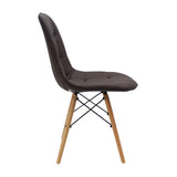 Silla de Comedor DKR Botones Elegancia 44 cm Café - Sillas y Butacos | Bylmo