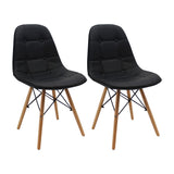 Kit x 2 Sillas Comedor DKR Botones Estilo 44 cm Negro - Sillas y Butacos | Bylmo