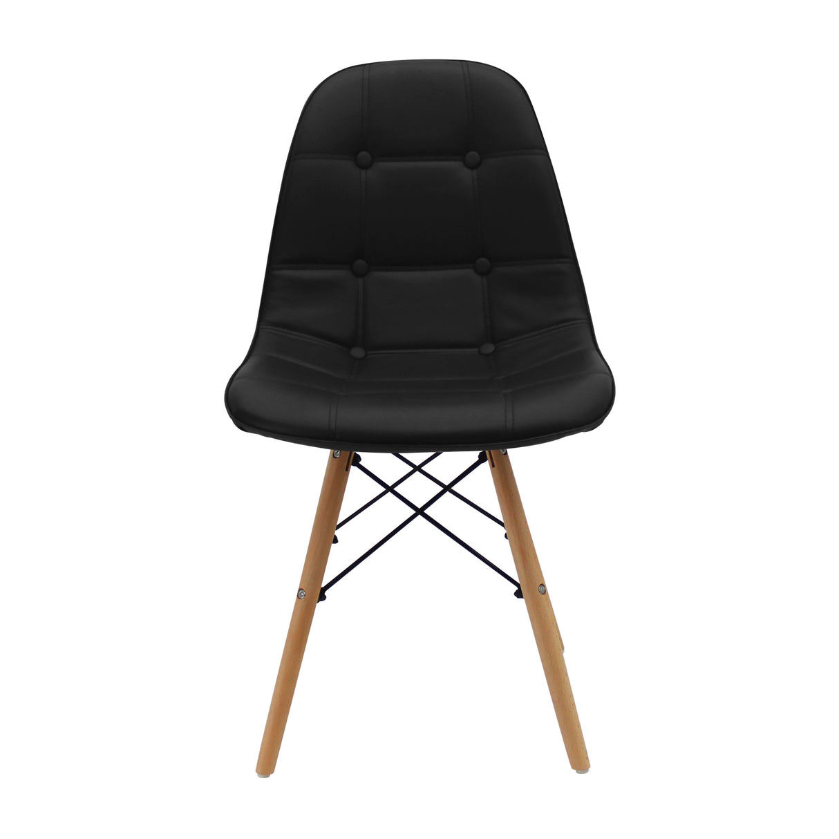 Kit x 2 Sillas Comedor DKR Botones Estilo 44 cm Negro - Sillas y Butacos | Bylmo