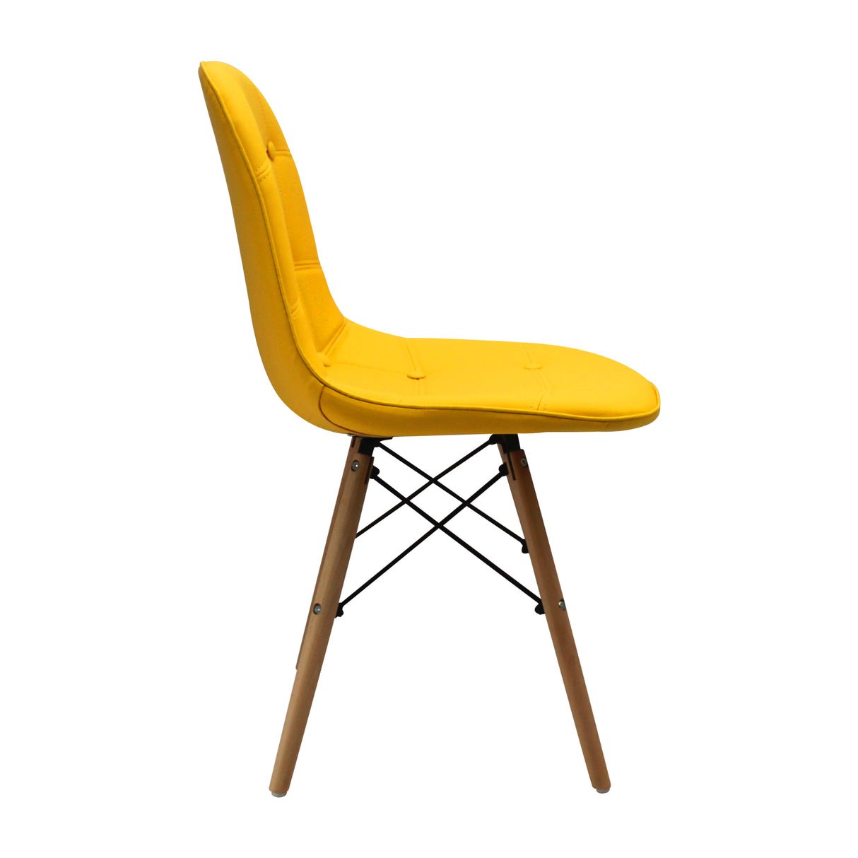 Kit x 2 Sillas Comedor DKR Botones Amarillo 44 cm Moderno - Sillas y Butacos | Bylmo