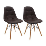 Kit x 2 Sillas Comedor DKR Botones Elegancia 44 cm Café - Sillas y Butacos | Bylmo
