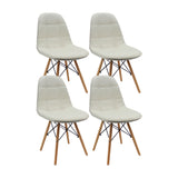 Kit x 4 Sillas Comedor DKR Botones Blanco 44 cm Cuero Ecológico - Sillas y Butacos | Bylmo