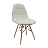 Kit x 4 Sillas Comedor DKR Botones Blanco 44 cm Cuero Ecológico - Sillas y Butacos | Bylmo