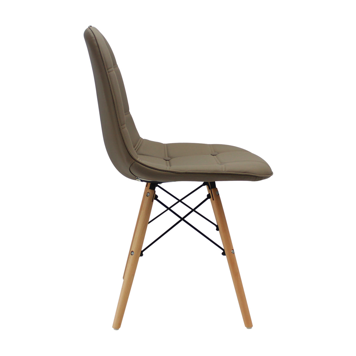 Kit x 4 Sillas Comedor DKR Botones 44 cm Beige Moderno Cuero Ecológico - Sillas y Butacos | Bylmo