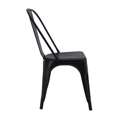 Silla de Comedor Titan Tolix Metal Negro Elegante 44 cm - Sillas y Butacos | Bylmo