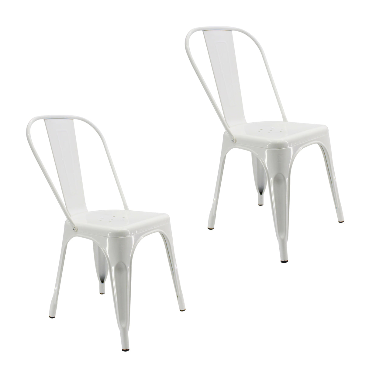 Kit X 2 Sillas De Comedor Titan Tolix Blanco 36x86 Cm Diseño Moderno - Sillas y Butacos | Bylmo