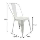 Kit X 2 Sillas De Comedor Titan Tolix Blanco 36x86 Cm Diseño Moderno - Sillas y Butacos | Bylmo