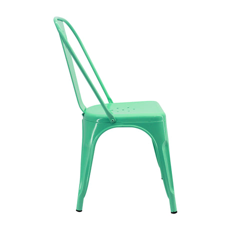 Kit X 2 Sillas De Comedor Titan Tolix Verde Menta Elegancia 36 Cm - Sillas y Butacos | Bylmo