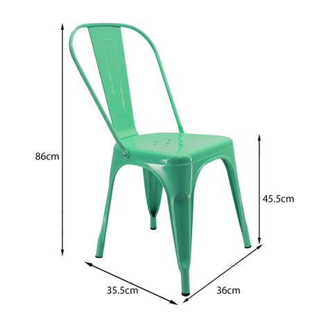 Kit X 2 Sillas De Comedor Titan Tolix Verde Menta Elegancia 36 Cm - Sillas y Butacos | Bylmo