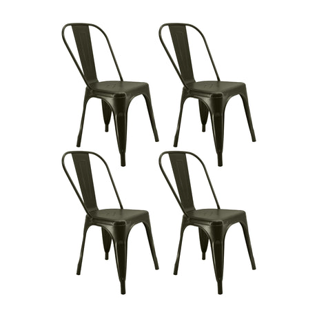 Kit x 4 Sillas de Comedor Tolix Bronce 36x35.5cm Moderna - Sillas y Butacos | Bylmo